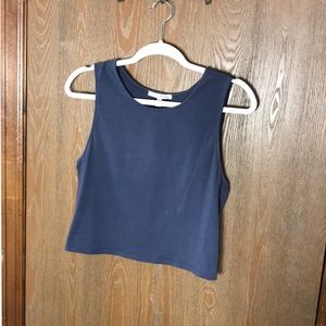 Navy crop tank